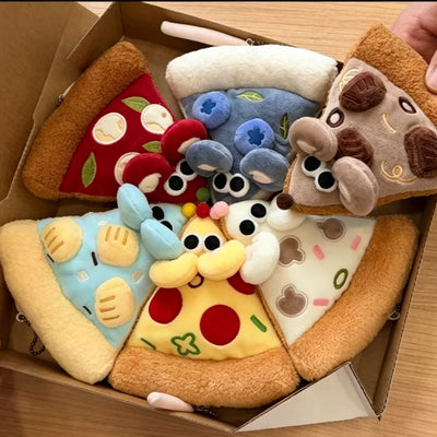 Pizza Mouse Stuffed Plush Toy | Kawaii Mouse & Pizza Slice Set, 6\" | 15 cm