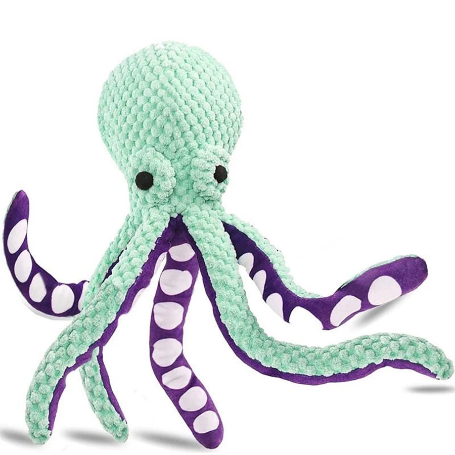 Plush Octopus Squeaky Dog Chew Toy, 13" | 32 cm