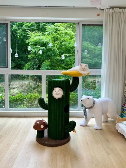 Árbol para gatos de lujo en forma de cactus - Apto para múltiples gatos