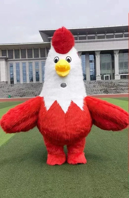 Inflatable Rooster Costume – Plush Mascot Suit in Two Colors