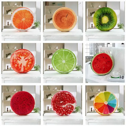 Sliced Fruit Seat Cushion Plushies, Six Styles, 13" | 32 cm