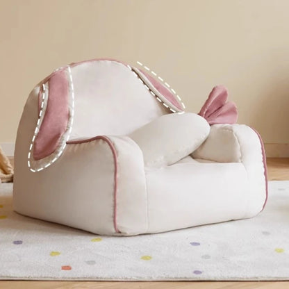 Cozy Bunny Children's Reading Chair with Carrot Plushie Pillow