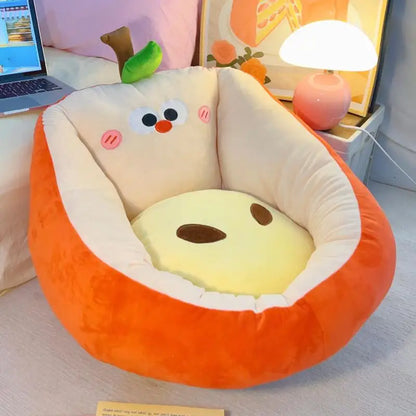 Silla de Peluche de Manzana Kawaii para Niños