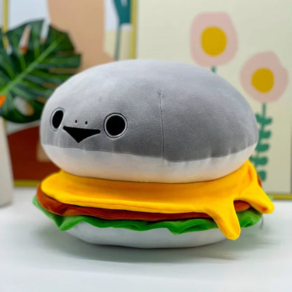 Shark Hamburger Plushie, 13" | 33 cm