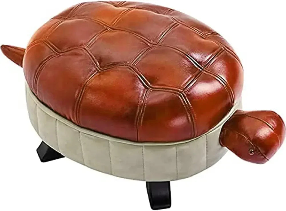 Turtle Time Faux Leather Ottoman - Five Colors