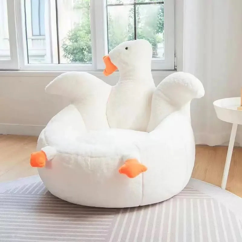 Large White Goose Plushie Chair