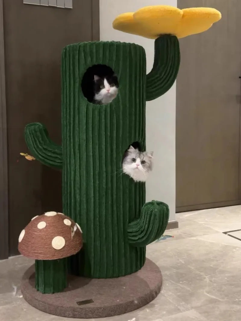 Árbol para gatos de lujo en forma de cactus - Apto para múltiples gatos