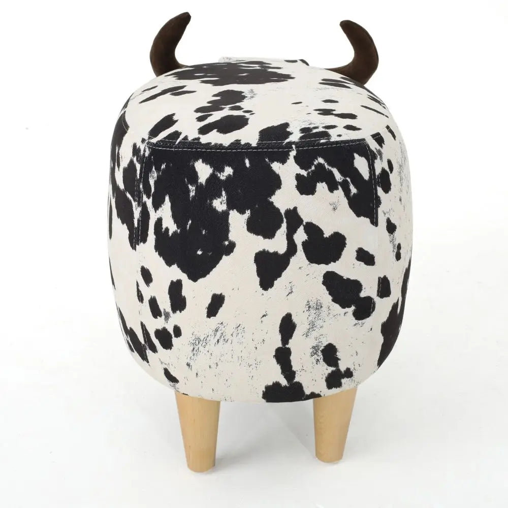 Cow Ottoman with Velvet Fabric in Two Colors