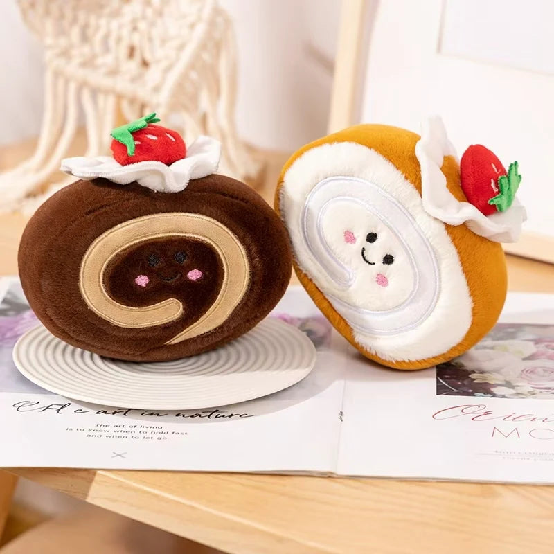 Plush Strawberry Cake Roll – Sweet, Squishy, and Oh-So-Kawaii!