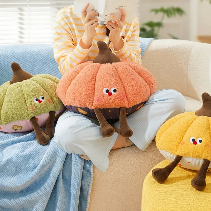 Pumpkin Plush Pillow - Soft Cartoon Gourd Cushion, 16" | 40 cm