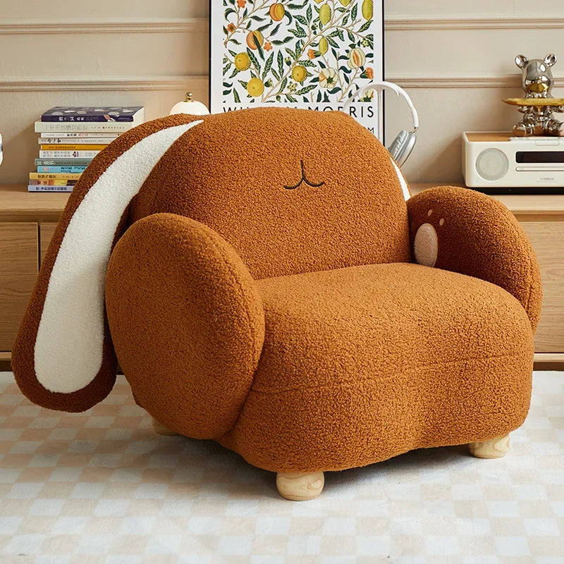 Chaise en peluche de lapin adorable pour enfants, 24"-31" | 60-71 cm