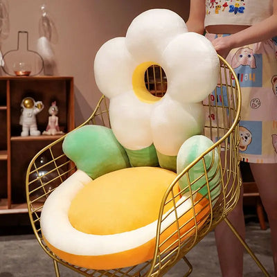 Coussin de siège en peluche en forme de fleur, 19"-22" | 50-55 cm