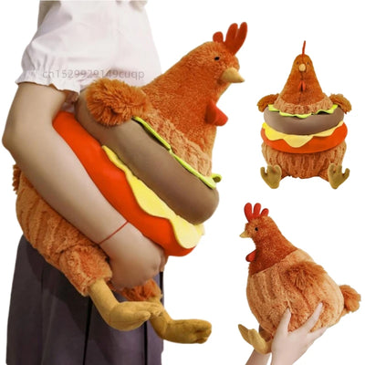 Cartoon Burger Chicken Plush Doll Pillow, 9-18" | 23-45 cm
