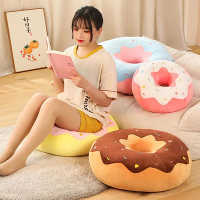 Donut Seat Cushion Plushie, Four Colors, 15-23" | 38-58 cm