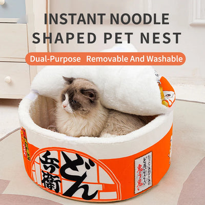 Instant Noodle Pet Bed Plushie for Pets up to 22 lbs (10 kg)