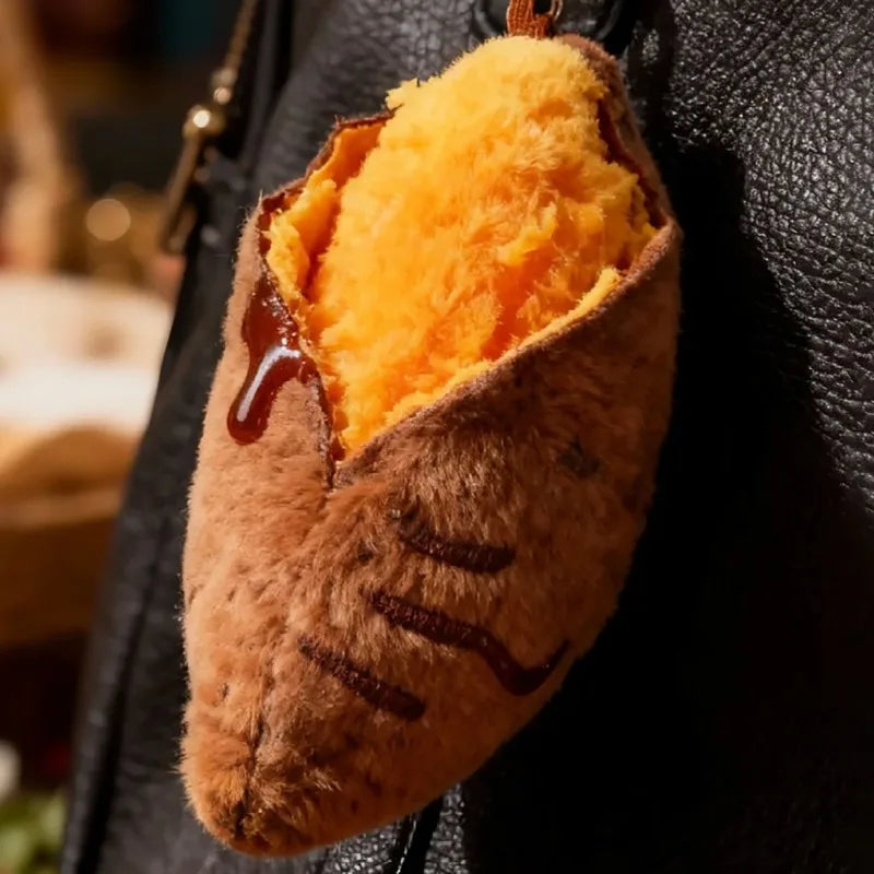 Roasted Sweet Potato Plush Keychain | Kawaii Simulation Snack Pendant