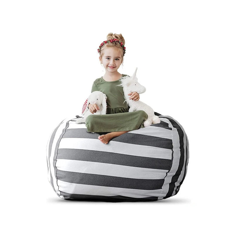 Striped Bean Bag Plushie Organizer | Stylish & Functional