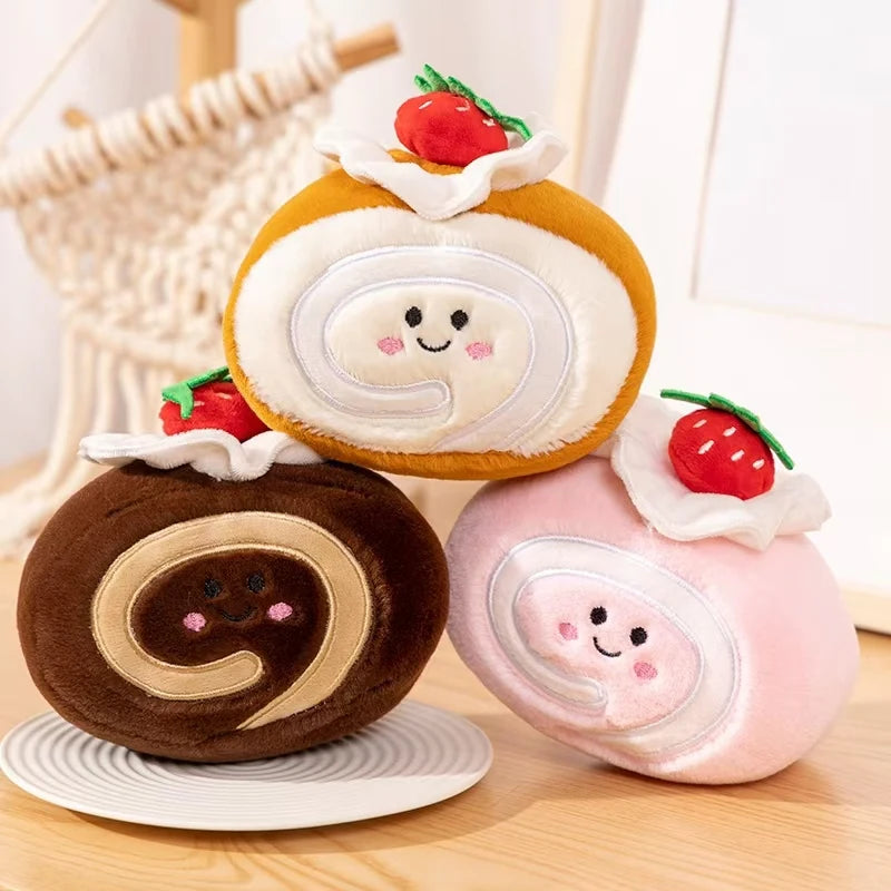 Plush Strawberry Cake Roll – Sweet, Squishy, and Oh-So-Kawaii!