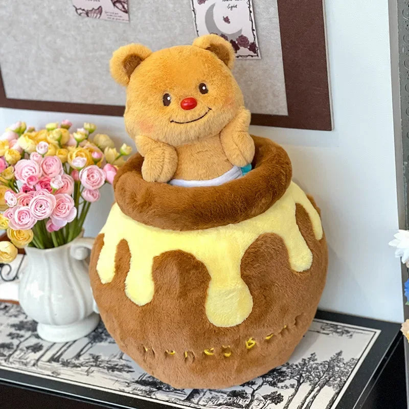 Plushie Honey Pot with Bear Stuffed Animal