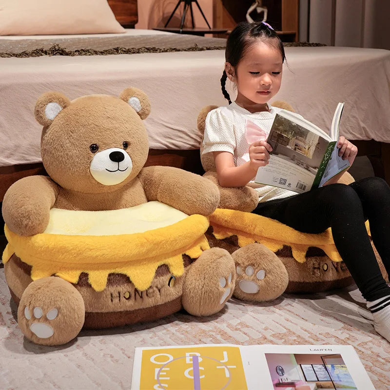 Fauteuil en peluche Honeypot Bear – Siège confortable et adorable pour les enfants !