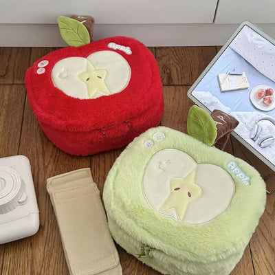 Apple-Shaped Cosmetic Bag | Large Capacity Fruit Toiletry Pouch