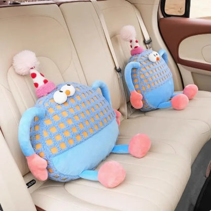 Birthday Waffle Cushion Plushie for Head/Lumbar Support, 14-20" | 35-50 cm