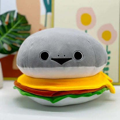 Shark Hamburger Plushie, 13" | 33 cm