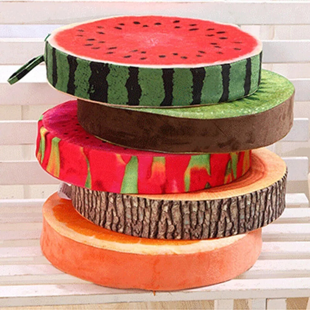 Geschnittene Obst-Sitzkissen-Plüschtiere, sechs Stile, 13" | 32 cm