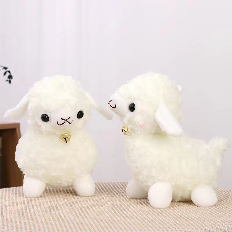 Animal en peluche agneau de ferme avec cloche, 9" | 23 cm