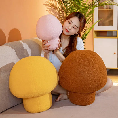 Mushroom Plushie Throw Pillow, Eight Colors, 12-20" | 30-50 cm