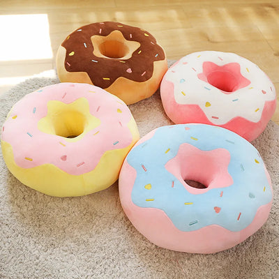 Donut Seat Cushion Plushie, Four Colors, 15-23" | 38-58 cm