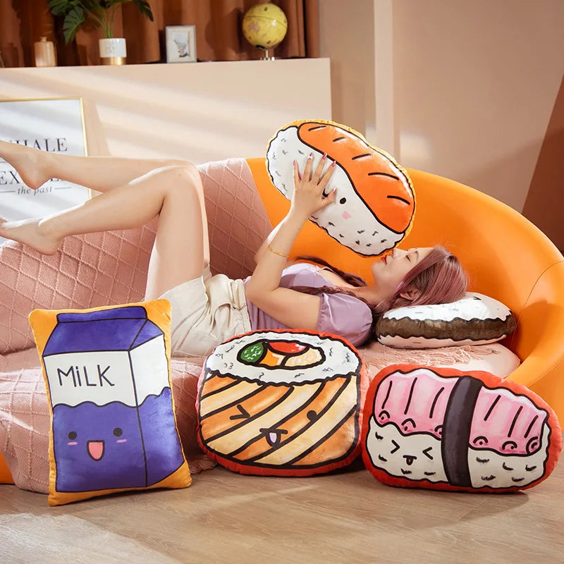 3D Onigiri & Sushi Plush Pillow – Kawaii Japanese Food Cushion