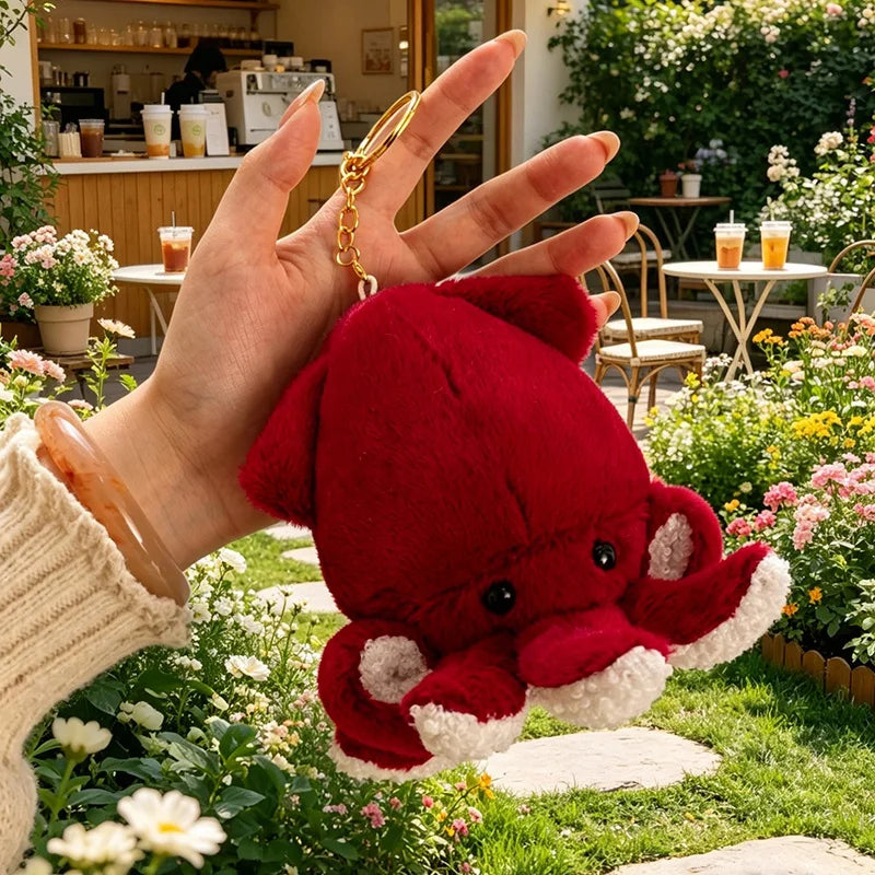 Mini Squid Plush Keychain | Kawaii Aquatic Bag Charm