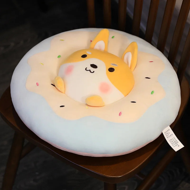 Animal Donut Plushie Seat Cushions, 16" | 40 cm