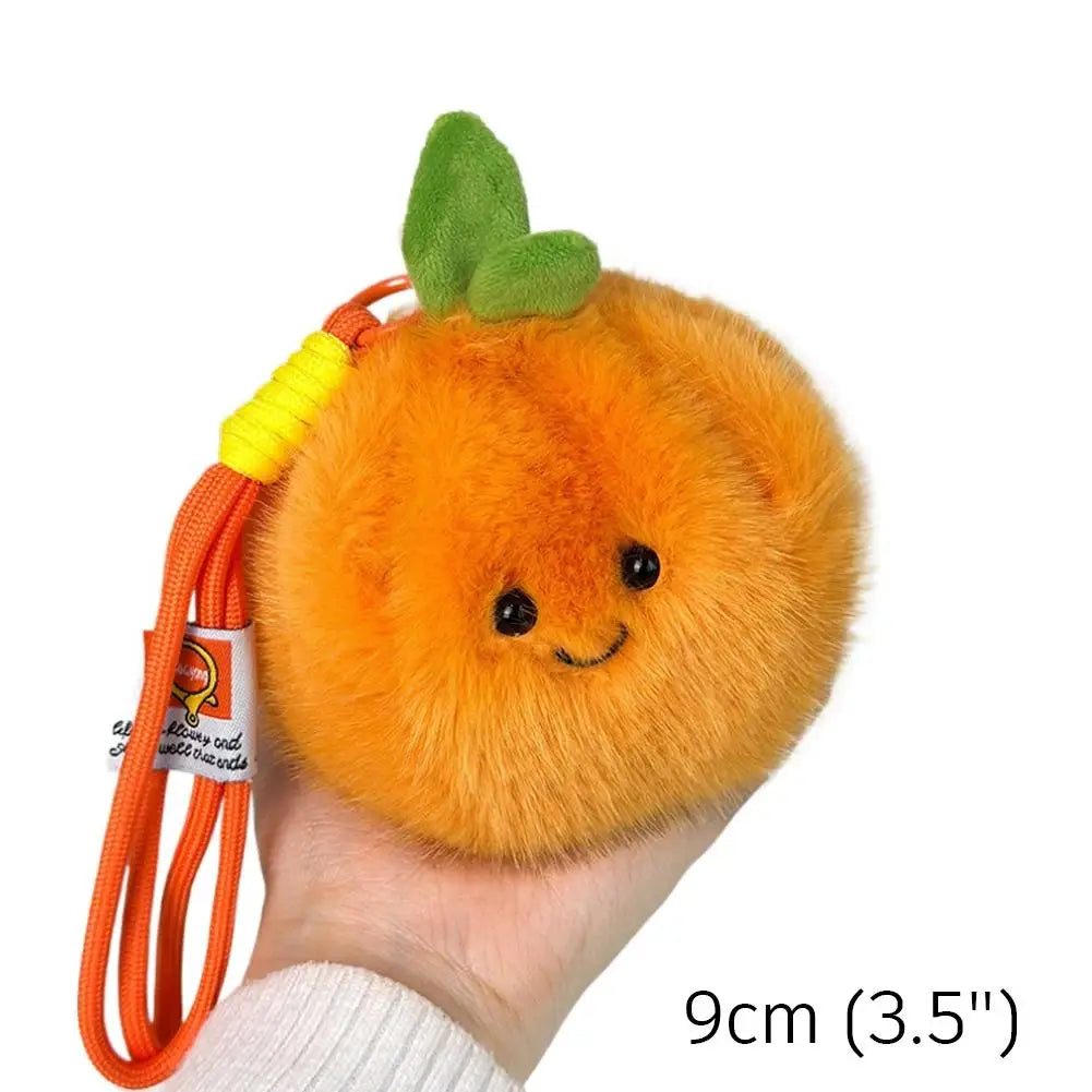Kawaii Peelable Orange & Citrus Plush Keychain | Cute Simulation Fruit Pendant
