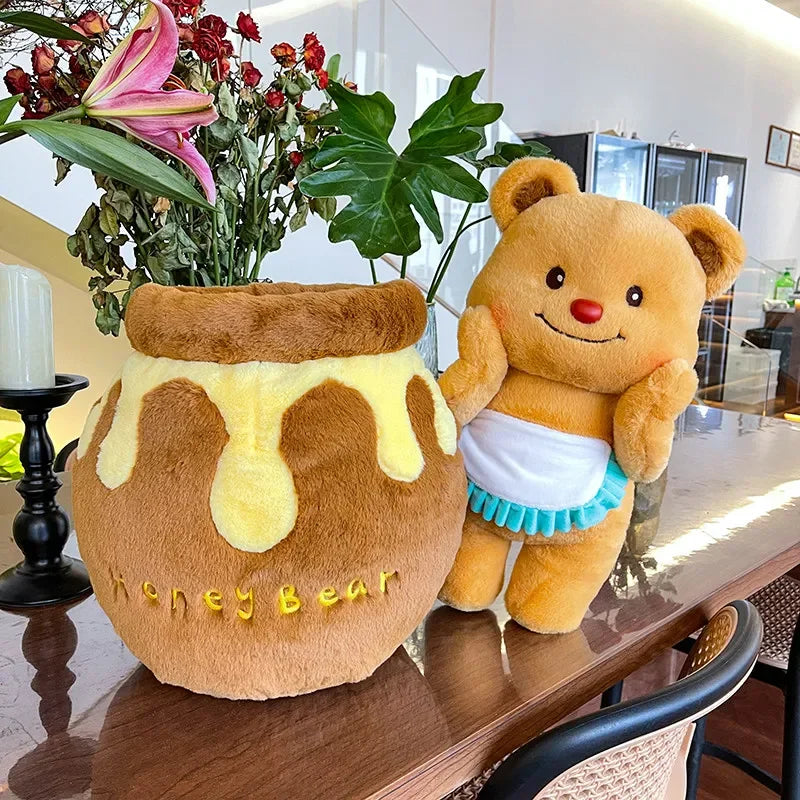 Plushie Honey Pot with Bear Stuffed Animal