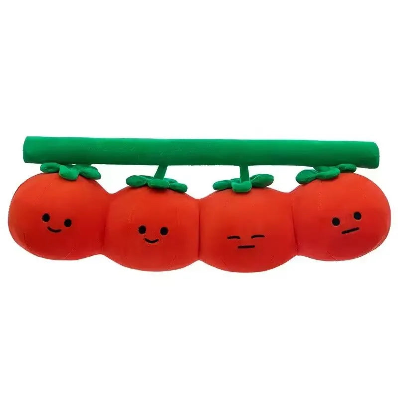 Cluster Tomato Plush Pillow – Four Connected Tomatoes, 16" | 40 cm