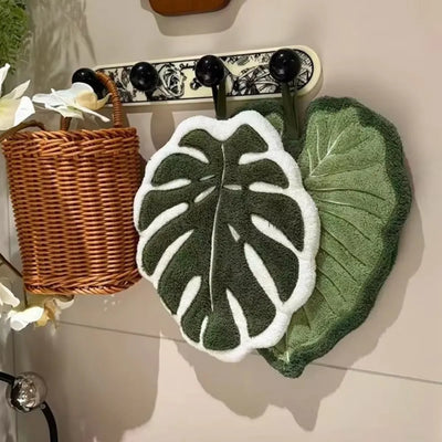 Leaves Design Absorbent Hand Towel - Eight Styles | Botanical Print Kitchen Towel