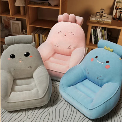 Asiento de peluche para niños con temática de comida