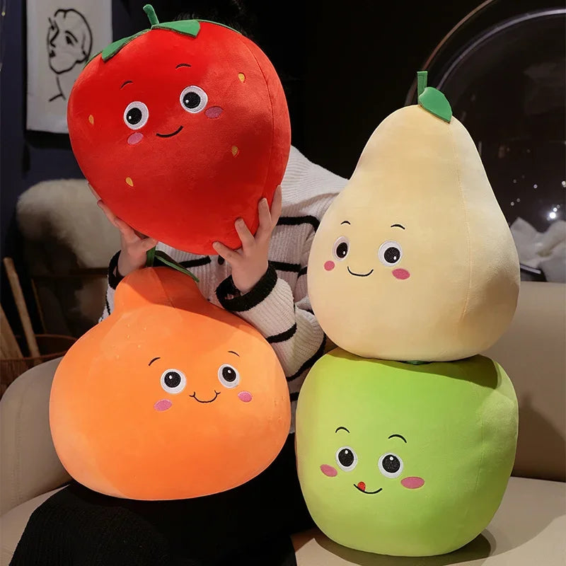 Kawaii Fruit Plush Pillows – Apple, Avocado, Strawberry & More, 4-12" | 10-30 cm