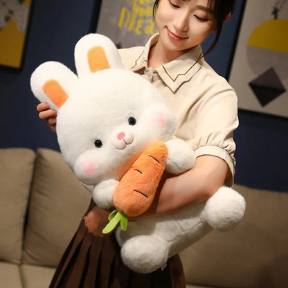 Carrot-Hugging Bunny Plushie, 10-20" | 26-50 cm