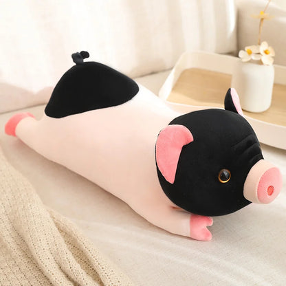 Realistic Black and Pink Pig Plushie, 8-24" | 20-60 cm