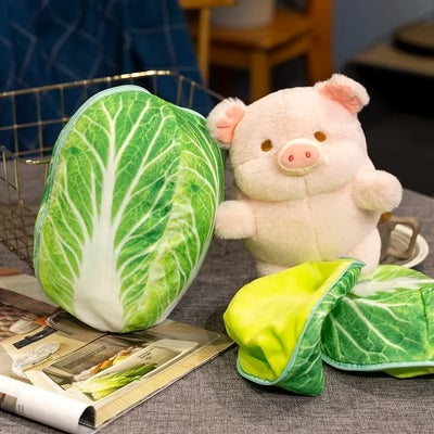 Kawaii Cabbage Pig Plush Pillow – Creative Cartoon Stuffed Cushion
