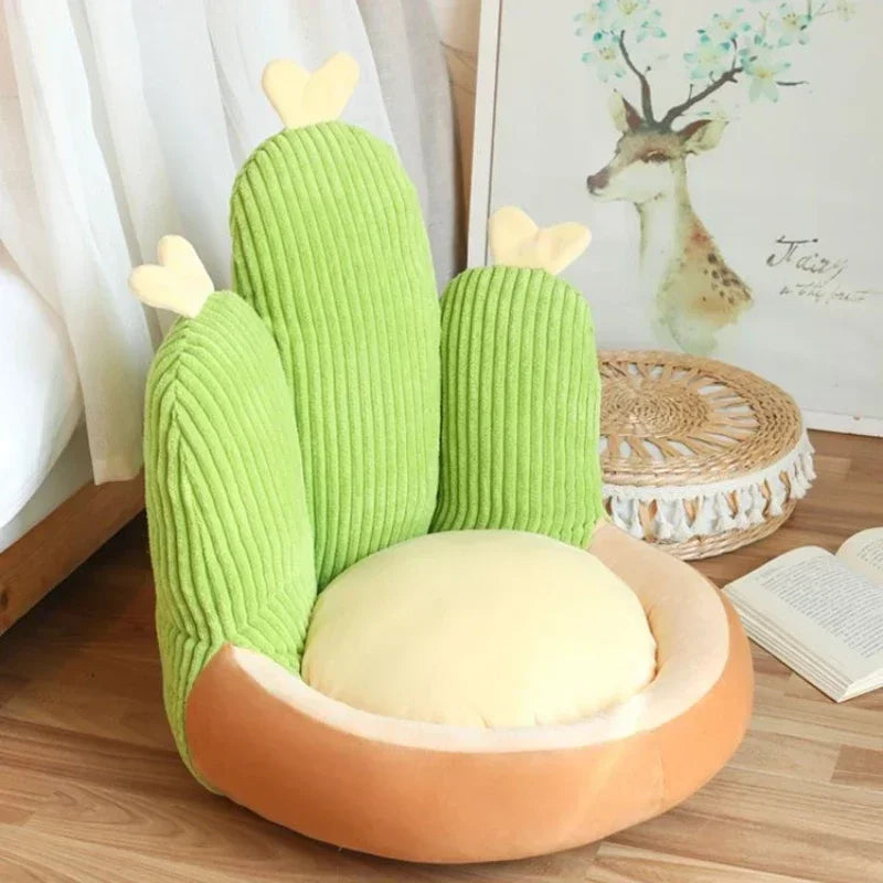 Silla de peluche de cactus Kawaii para niños