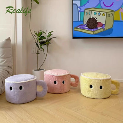 Cozy Cup Plush Footstool – Cute Coffee-Inspired Comfort