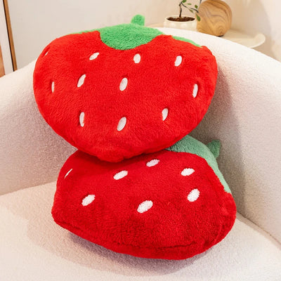 Strawberry Throw Pillow | Plush Fruit Sofa Cushion