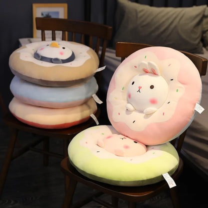 Animal Donut Plushie Seat Cushions, 16" | 40 cm