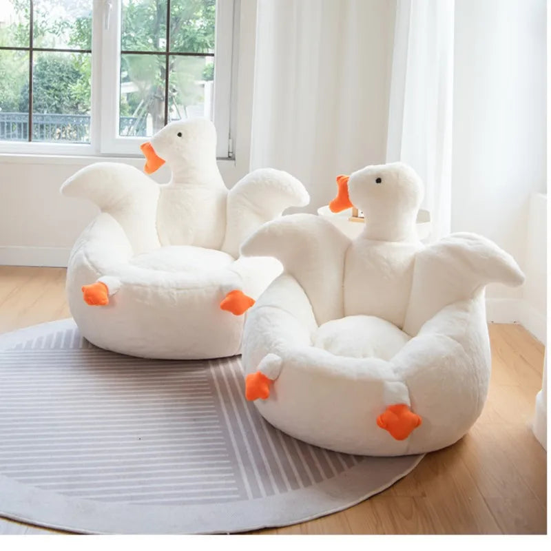 Large White Goose Plushie Chair