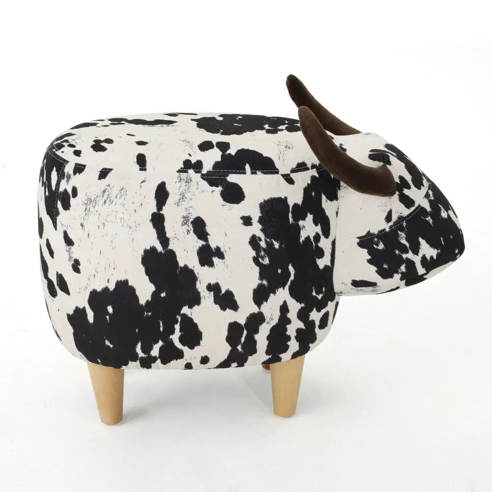 Cow Ottoman with Velvet Fabric in Two Colors