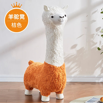 Ottomán de peluche de alpaca acogedor, ocho colores